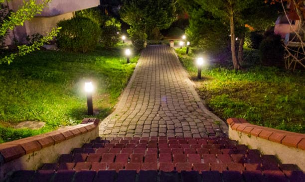 Illuminated Brick Walkway